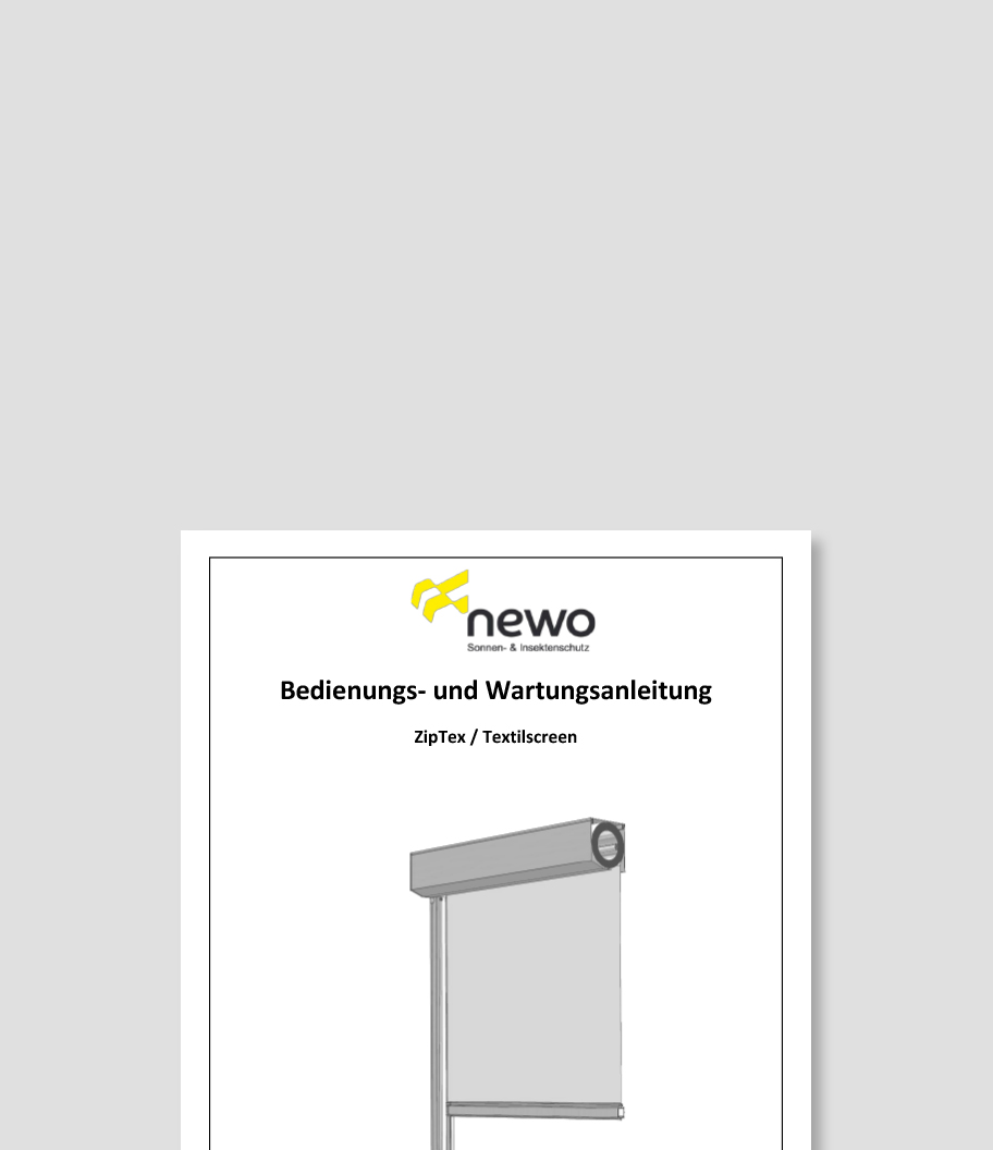 newo Bedienungsanleitung Newo ZipTex Textilscreen